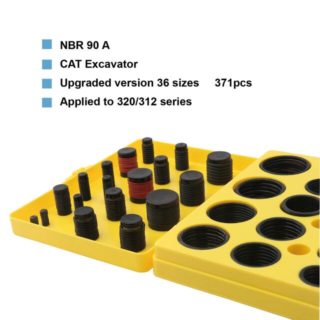 O Ring Kit cat 320Tools 371Piece Rubber O Ring Assortment Kit - 36SAE Sizes O Rings