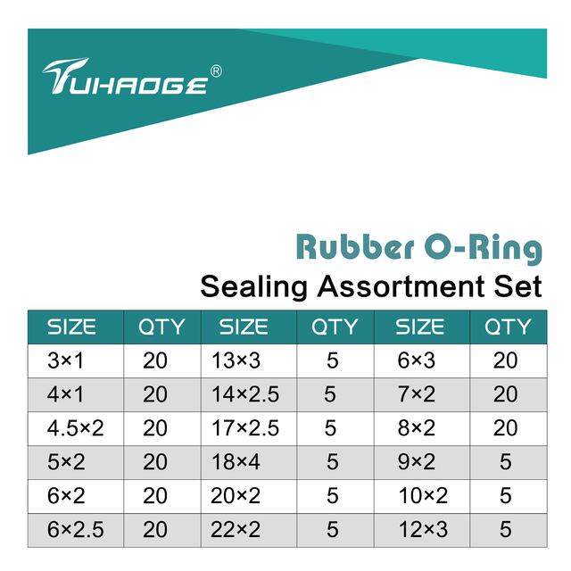 O Ring kit 457 Pcs Hydraulic o Rings 18 Size O Ring Assortment Rubber O-Ring Gasket Assortment Kit