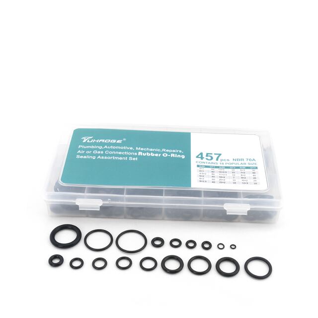 O Ring kit 457 Pcs Hydraulic o Rings 18 Size O Ring Assortment Rubber O-Ring Gasket Assortment Kit