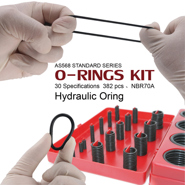 O ring kit AS568 Standard Series 382Pcs Hydraulic o rings 30 Size O Ring Assortment